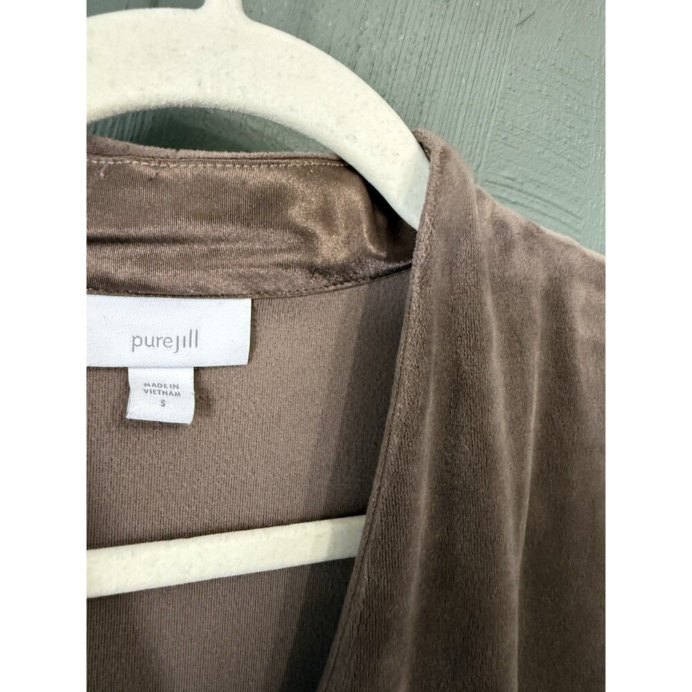 J.Jill Velour V-Neck Tunic & Skinny Leggings Set Brown S/L Minimalist Loungewear - Picture 5 of 8